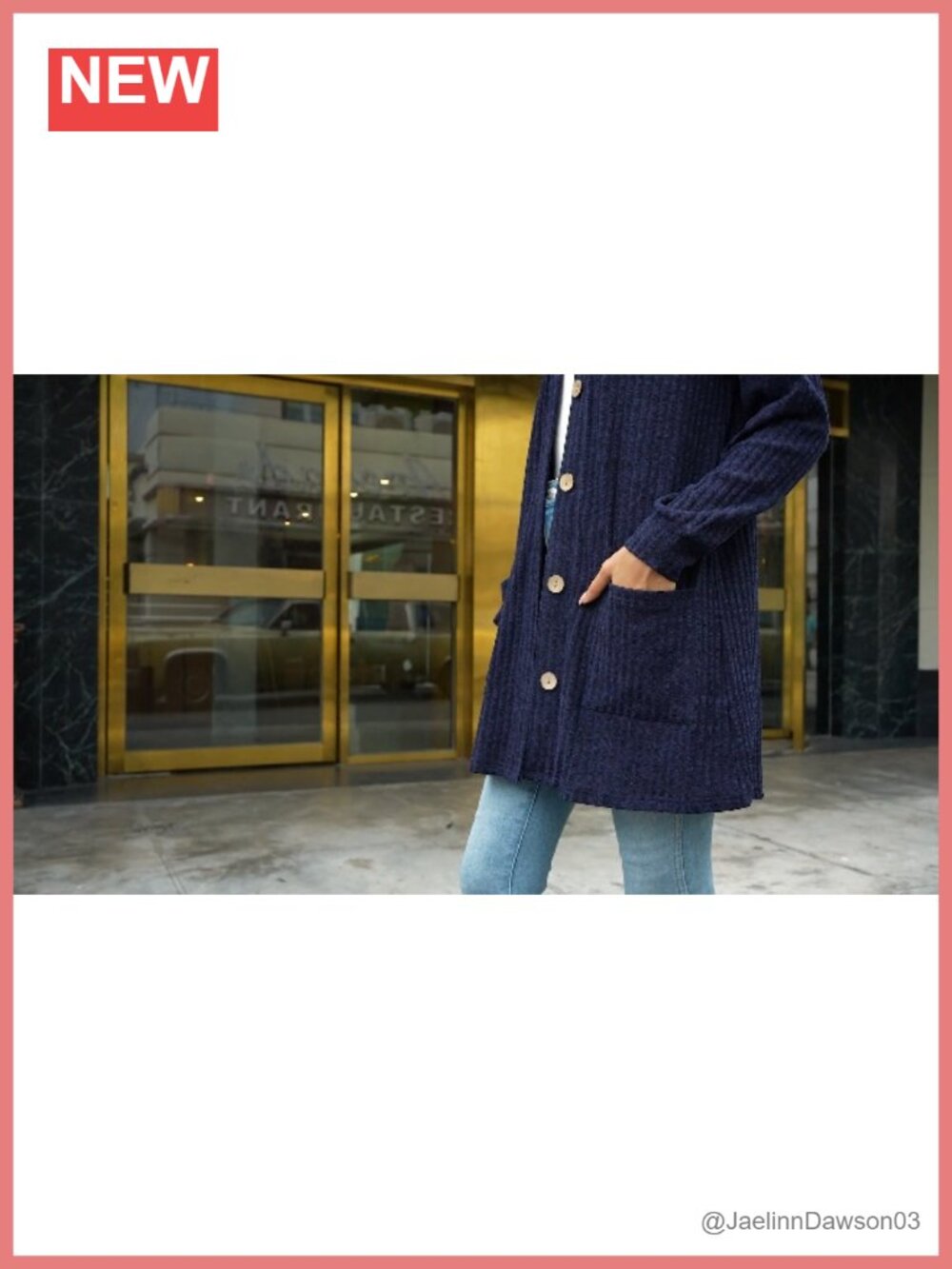Plus Size Ribbed Button Front Cardigan Lightweight with Pockets - Picture 6 of 6